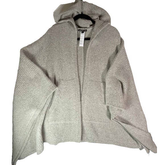 James Perse Los Angeles Womens 100% Cashmere Size 1 Open Front Hoodie Poncho - Picture 1 of 7